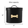 Park Life Designs 50 fl oz Cheshire Oval Dog Treat Canister Food Storage Container - Black - 4 of 4