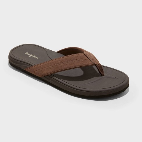 Men s Ian Comfort Flip Flop Thong Sandals Goodfellow Co Brown