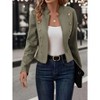 Open Front Jacket Casual Double Button Regular Sleeve Stand Collar Fit Crop Detail Wear Blazer Jacket For Women - 2 of 4