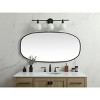 Elegant Lighting Metal Frame Oval Mirror 24x48 Inch in Black - 2 of 4