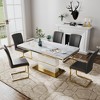 POVISON Modern Luxury Leather Dining Chairs Set of 2, Accent Side Chairs, Black - 2 of 4