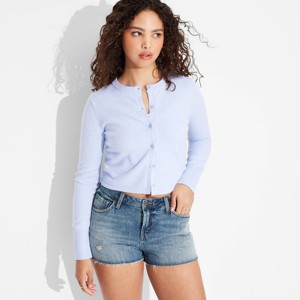 Women's Mid-Rise EasyRigid Cut-Off Denim Shorts - Wild Fable™ - 1 of 3