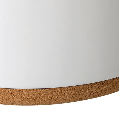 White Ceramic Toothbrush Holder with Cork Base