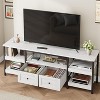 Jojoka Modern-Industrial TV Stand with 2 Fabric Drawers, Entertainment Center for TVs - 3 of 4