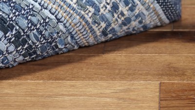 Coastal Charm Blue Cotton 5' x 8' Handwoven Area Rug