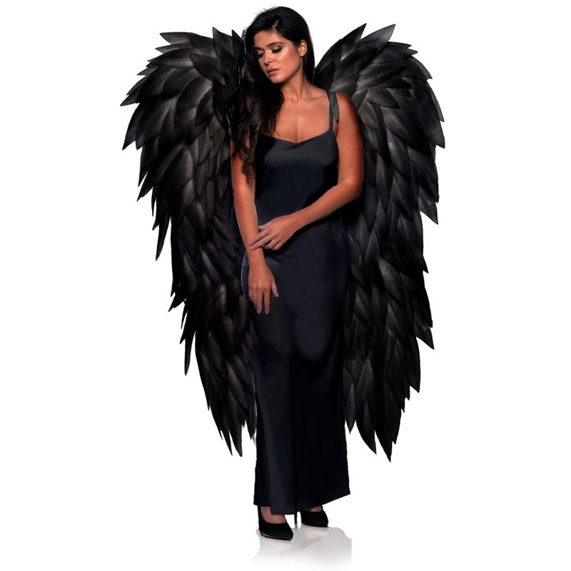 Underwraps Costumes Black Full Length Wings Adult Costume Accessory, 1 of 2