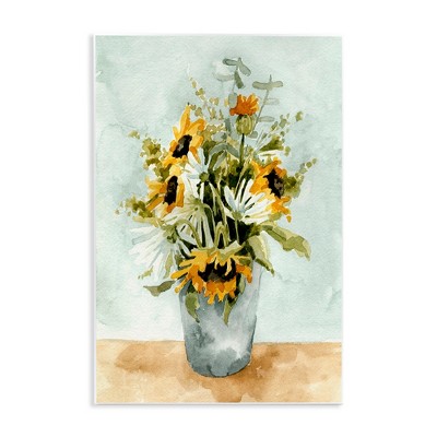 Stupell Industries Sunflower Blossom Watercolor Detail, 13" x 19"