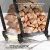 Syemin Firewood Racks and Carriers 30" Waterproof Firewood Log Rack Heavy Duty Wood Storage Hoop Logs Stacker Stand, Black, 31.1"*1.8"*32" - 4 of 4