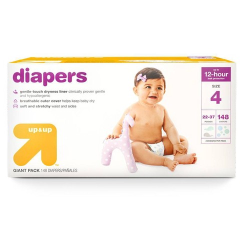 Diapers Giant Pack Size 4 - 148ct - Up&Up™ : Target