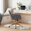 Office Chair Faux Fur Upholstered Adjustable Swivel Chair with Armrests for Home Office or Vanity-3irtyhousy - 3 of 4