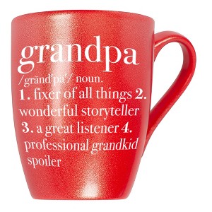 Elanze Designs Grandpa: Storyteller, Professional Grandkid Spoiler Crimson Red 10 ounce New Bone China Coffee Cup Mug - 1 of 4