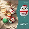 Christmas Snowman Plush Toy with Santa Hat, 8" Soft Stuffed Snowman Pillow Christmas Gifts, Cute Holiday Home Decor & Plush Gift for Kids & Adults - 3 of 4
