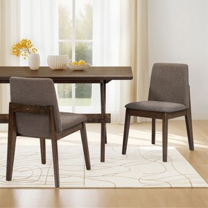 Christopher Knight Home Elmsford Modern Rubberwood Upholstered Dining Chairs (Set of 2) - 1 of 4