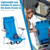 DOMETOUR Folding Beach Chair Set of 2 , 4 Position Portable Backpack Foldable Camping Chair with Headrest Cup Holder and Wooden Armrests Blue - 3 of 4