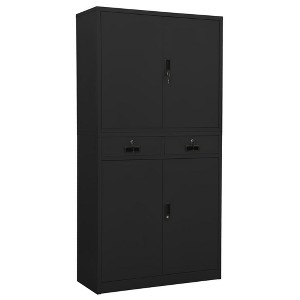 Aghana Digitals Anthracite Steel Filing Cabinet with 3 Adjustable Shelves, 2 Lockable Drawers, - 1 of 4