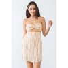 Slickblue Women's Strapless White Apricot Mini Dress With Front Twist, Cut-Out, Zip & Smocked Back, Size S-L - 2 of 4