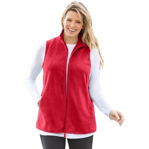 Woman Within Zip-Front Microfleece Vest - 1 of 4