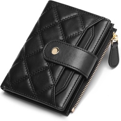 FATMOON Small Wallet for Women,RFID Blocking Bifold Wallet with Zipper Pocket 9 Card Slots,ID Window,Removable Sleeve for Parties,Shopping