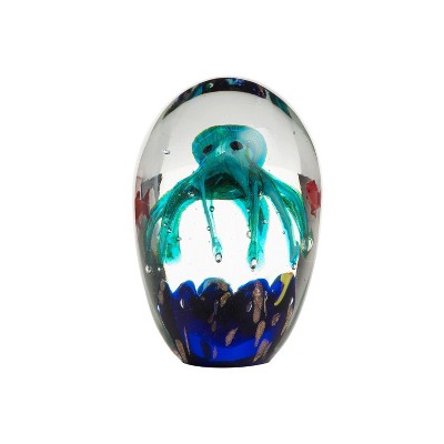 Beachcombers 5.1" GLASS OCTOPUS AND FISH PAPER WEIGHT