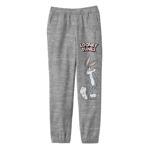 Looney Tunes Logo With Bugs Bunny Youth Heather Gray Graphic Joggers :  Target