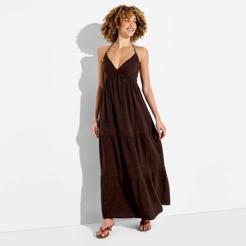 Женские платья Wild Fable Women's Gauze Halter Maxi Dress - Wild Fable™ Dark Brown S