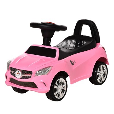 Vynxaria  Kids Ride On Push Car,Blance Bike, Foot-to-Floor Walking Sliding Toy Car for Toddler with Working Horn, Music, Headlights and Storage, Pink