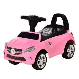 Vynxaria  Kids Ride On Push Car,Blance Bike, Foot-to-Floor Walking Sliding Toy Car for Toddler with Working Horn, Music, Headlights and Storage, Pink - 1 of 4