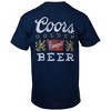 Mens Coors Banquet Logo Distressed Blue Colorway Front & Back Print T-Shirt - 3 of 4