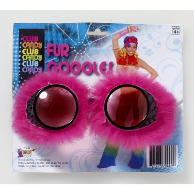 Forum Novelties Club Candy Fur Goggles Costume Eyewear Adult: Pink