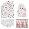 Sweet Jojo Designs Girl Baby Crib Bedding Set - Watercolor Floral Pink Grey White 4pc - 2 of 4