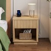 Gulches Natural 1 Drawer 15 in W Nightstand with Outlet USB Port Charging Station - 2 of 4