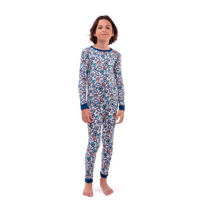 Sleep On It Boys 2-Piece Super Soft Jersey Snug-Fit Pajama Set for Boys -  All Sports - Gray, Size 4