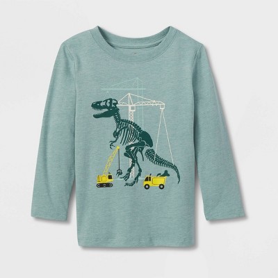 Toddler Boys' Dino Construction Long Sleeve Graphic T-Shirt - Cat & Jack™ Green