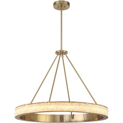 Minka Lavery Minka Divinely 36 1/4" Brass and Quartz Crystal LED Ring Chandelier