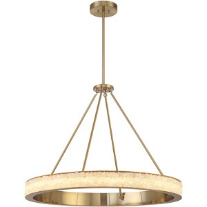 Minka Lavery Minka Divinely 36 1/4" Brass and Quartz Crystal LED Ring Chandelier - 1 of 3
