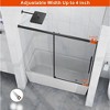 Double Sliding Bathtub Shower Door. H Aluminum Framed Shower Enclosure for Tub with Clear Tempered Glass, Stainless Steel Hardware, Matte Black - 3 of 4