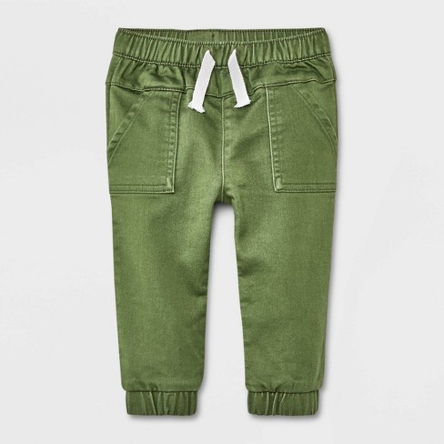 Toddler Boys' Woven Jogger Pants - Cat & Jack™ Olive Green 18M
