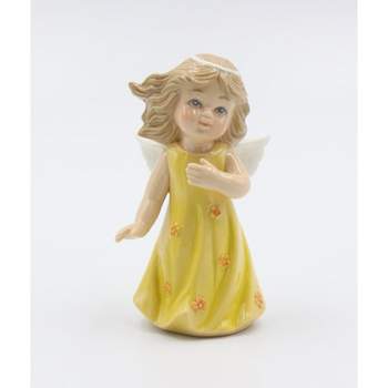 Kevins Gift Shoppe Ceramic Angel In Yellow Dress Figurine