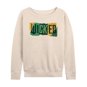 Women's - Wicked - Tear Logo Lightweight French Terry Wide Neck Long Sleeve Graphic Shirt - 1 of 4