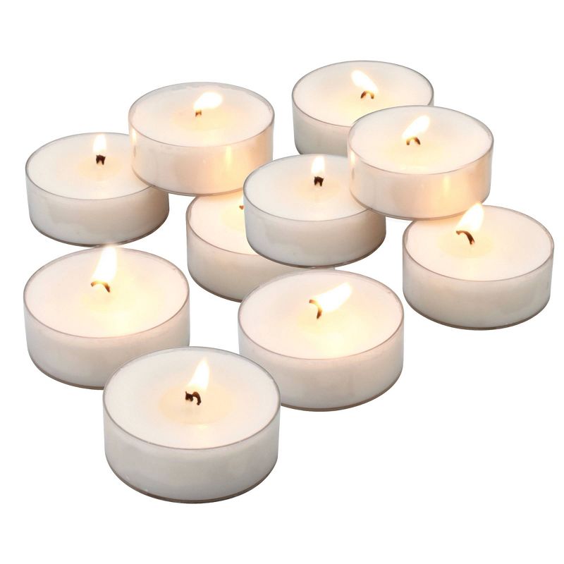 20pk 9hr Long Burning Mega Oversized Tea Light Unscented Candles (Clear Cup) White - Stonebriar Collection, 2 of 6