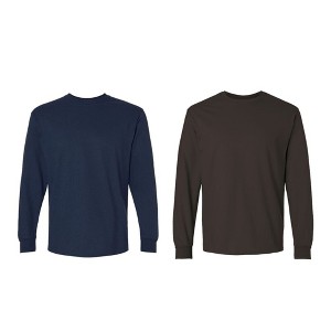 EG PRO Men's T Shirts Long Sleeve Shirts with Rib Cuffs Ultra Cotton - 2 Pack - 1 of 4