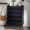 Saracina Home Mid Century Modern Solid Wood 6 Drawer Vertical Dresser Black - 3 of 4