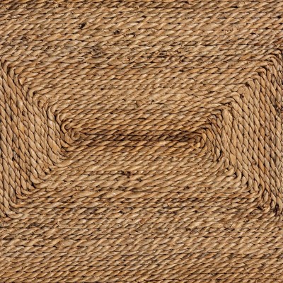 Anfield Natural Seagrass and Mahogany Wood Counter Stool