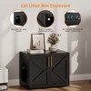 Cat Litter Box Enclosure Furniture, Hidden Wooden Litter Box Cabinet with Side Table Design - 4 of 4
