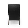 Gulches Mid Century Modern Accent Chair, Matte Black Faux Leather with Wood Frame & Tufted Backrest - 4 of 4