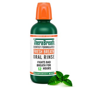 TheraBreath Fresh Breath Mouthwash Alcohol-Free - Rainforest Mint - 1 of 4