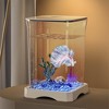 High-Transparency Fish Tanks, Mini Desktop Rectangular Fish Tank with Top Feeding Hole Built-in Bottom Light, Compact Tank Decoration - 2 of 4