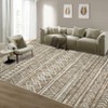 Indoor Farmhouse Bedroom Living Room Rugs Soft Low Pile Carpet with Geometric Pattern - 2 of 4