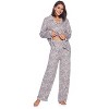 Casual Nights Women's Long Sleeve Rayon Button Down Pajama Set - 2 of 4