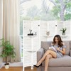 MAYEERTY 6 Panel Room Divider with Display Shelves, Freestanding Wood Privacy Screen, White - 3 of 4